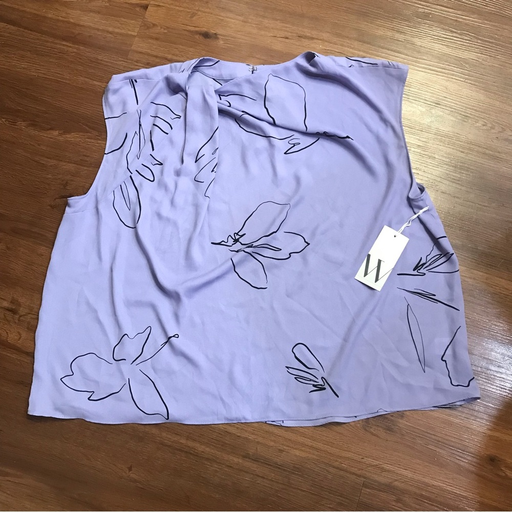 [Plus Size] Worthington Women Purple Floral Sleeveless Top size 1X